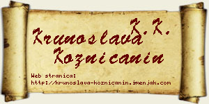Krunoslava Kozničanin vizit kartica
